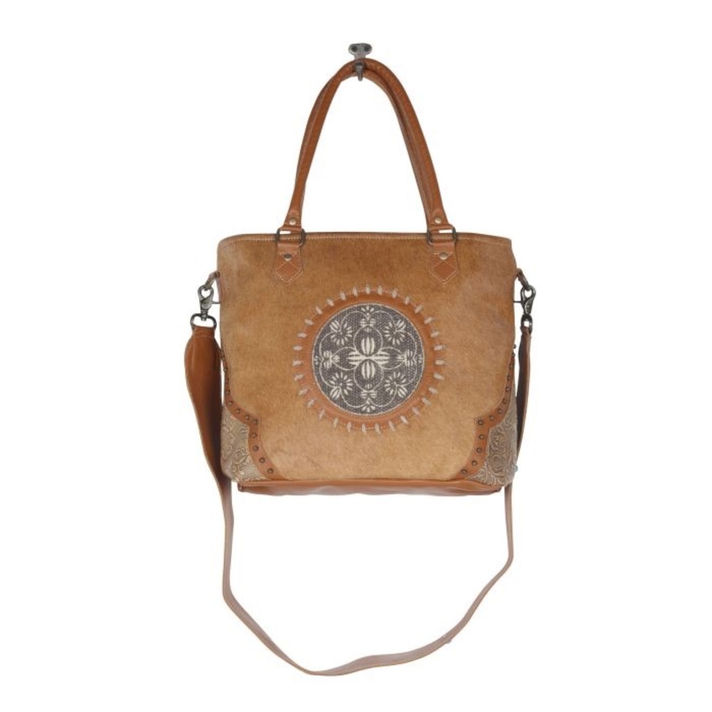 VINTAGE COTTEGECORE LEATHER & HAIRON BAG Myra Bag - Picture 6 of 7